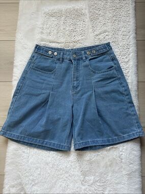 High-Waist Blue Denim Women’s Shorts